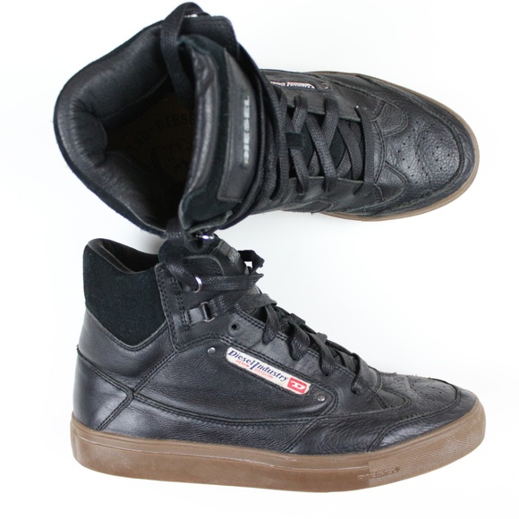 diesel black high top sneakers